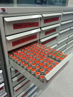 Vial Storage Racks and Storage Cabinet