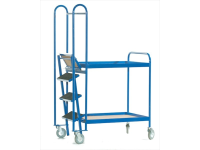 Warehouse Order Picking Trolley with Folding Stairs