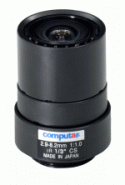 1/3" CS-M 2.9 - 8.2mm F1.0-360 Varifocal Manual IR Pass Optics