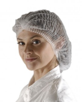 Mob Cap / Bouffant Hat - White - Pack of 100