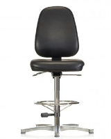 Cleanroom ESD Vinyl High Chair on Glides