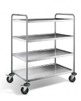 Stainless Steel 4 Tier Clearing Trolley