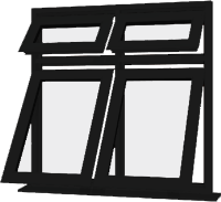 Black UPVC Window: Style 66