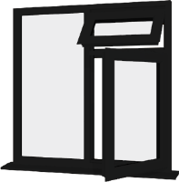 Black UPVC Window: Style 28