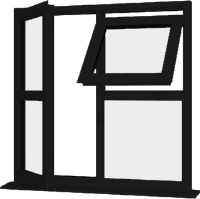 Black UPVC Window: Style 124