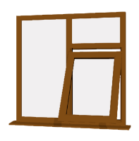 Oak UPVC Window: Style 42