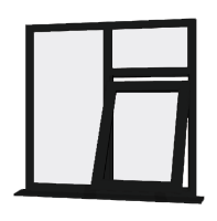 Black UPVC Window: Style 42