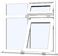 White UPVC Window: Style 72