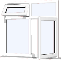 White UPVC Window: Style 68