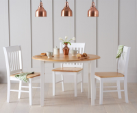 Shelly Small Oak & White Drop Leaf Dining Table