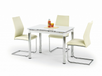 Megan White Glass Narrow Extendable Table