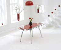 Hampton Red Glass Extendable Dining Table