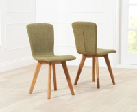 Cunningham Green Fabric Oak Dining Chair -Pair