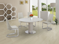 Annular Small Cream Round Extending Dining Table (2)