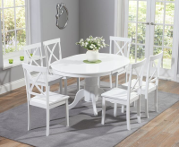 Phylis Round White Extending Dining Table