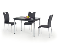Meg Narrow Black Glass Extendable Table