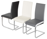 Prinny PU Sprung Steel Dining Chair- Black, Cream Or Grey