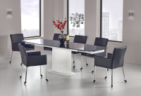 Andy White With Black Glass Dining Table