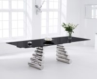 Maximus Black Glass Extending Table