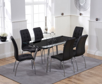 Hampton Black Glass Extendable Dining Table