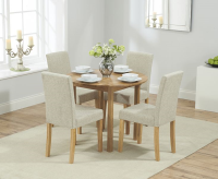Polly 2  Small Round Solid Oak Drop Leaf Table