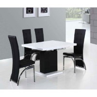 Adrienne Extending High Gloss Table-Chairs Optional