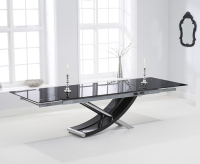 Maximillian Black Glass Extending Table