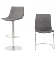 Bronte Grey Fabric And Chrome Dining Chair