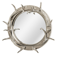 Antler Wall Mirror With Nickel Finish