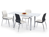 Meg Narrow White Glass Extendable Table