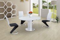 Annular Small White Round Extending Dining Table