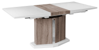 Brenton High Gloss White Extending Table With Light Oak