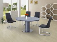 Annular Small Grey Round Extending Dining Table