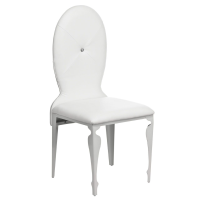 Nora White Leather Effect With Diamante Dining Chair
