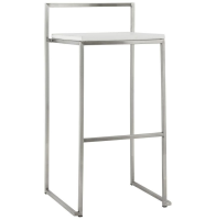 Gerana Stainless Bar Stool With Black Or White Padded Seat