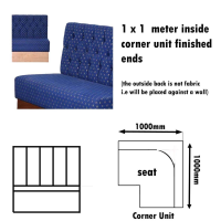 1 x 1  Meter Inside Corner unit Button Back Bench Seat