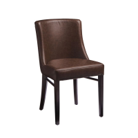 HUG Side Chair - ZA.575C - Brown Faux Leather