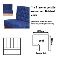 1 x 1  Meter outside Corner unit ButtonBack Bench Seat
