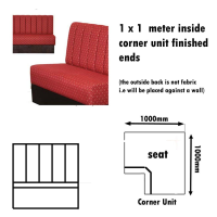 1 x 1  Meter Outside Corner unit Fluted Bench Seat