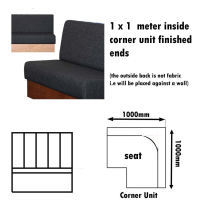 1 x 1  Meter Inside Corner unit Plain Bench Seat