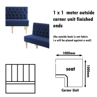 1 x 1  Meter outside Corner unit Old World Bench Seat