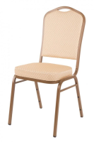 Diamond Steel Banqueting Chair - Gold Frame Cream Fabric