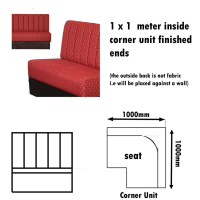 1 x 1  Meter Inside Corner unit Fluted Bench Seat