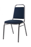 Economy Steel Banqueting Chair - Silver Vein Blue Fabric