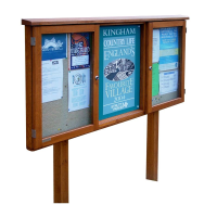 3-bay, 4 x A4 oak noticeboard, 2-bays glazed 