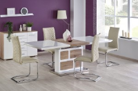 Adele White Gloss And San Remo Oak Dining Table 160-220cm
