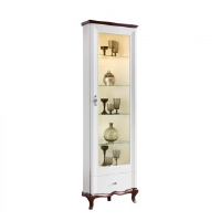 Adelise High Gloss White Corner Display Cabinet