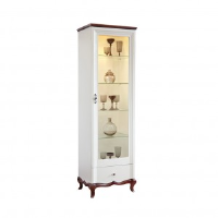 Adelise High Gloss White Narrow Display Cabinet