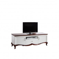 Adelise High Gloss White TV Stand With Cherry Wood 164cm