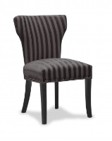 Adrianna Vintage Inspired  Charcoal Striped Dining Chair
